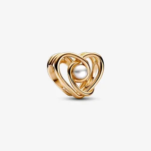 (Bild für) Pandora Durchbrochenes Wirbelndes Herz & Behandelte Süßwasser-Zuchtperlen Charm - 752636C01