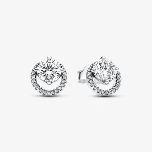 (Bild für) Pandora Funkelnde Rund-Halo Stecker - 291248C01
