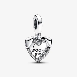 (Bild für) Pandora Heart & Dog Doppel-Anhänger - 792647C01