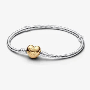 (Bild für) Pandora Moments Herz-Verschluss-Schlangenkett-Armband - 568707C00
