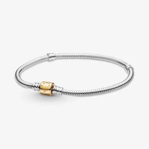 (Bild für) Pandora Moments Zweifarbiges Tonnenschloss-Kettenarmband - 599347C00