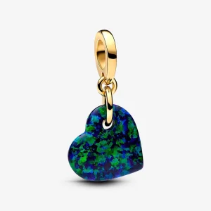 (Bild für) Pandora Opalescent Green Heart Dangle Charm - 763348C01