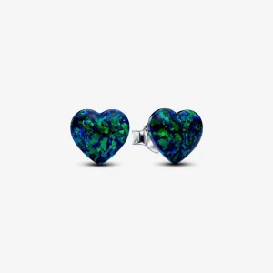 (Bild für) Pandora Opalescent Green Heart Steckerohrringe - 293356C01