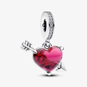 (Bild für) Pandora Rotes Herz & Pfeil Murano Glas Anhänger - 793085C01