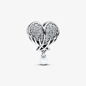 (Bild für) Pandora Sparkling Angel Wings & Heart Charm - 792980C01