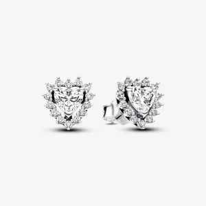 (Bild für) Pandora Sparkling Heart Halo Steckerohrringe - 293097C01
