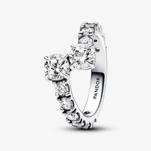 (Bild für) Pandora Sparkling Overlapping Band Ring - 193149C01