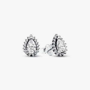 (Bild für) Pandora Sparkling Pear Halo Steckerohrringe - 292834C01