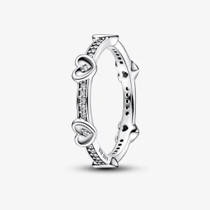 (Bild für) Pandora Strahlender Glitzernde Herzen Ring - 192496C01