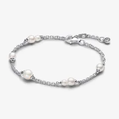 (Bild für) Pandora Timeless Süßwasser-Zuchtperlen Station Chain Armband - 593172C01
