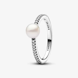 (Bild für) Pandora Treated Freshwater Cultured Pearl & Pavé Ring - 193158C01