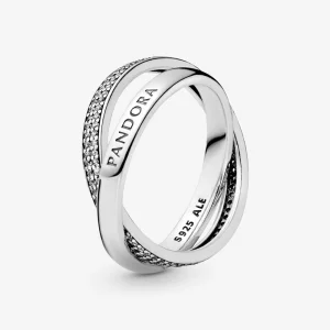 (Bild für) Verschlungene Pandora-Logo und Pavé-Ring - 196547CZ