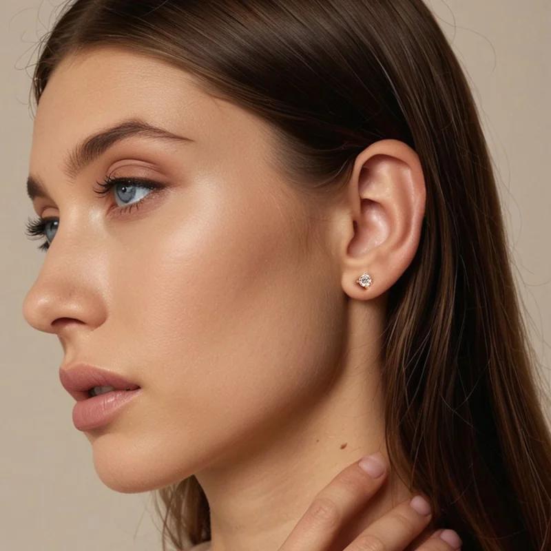 (Bild für) PANDORA Stil 0,5ct Moissanit Ohrringe - MSE038-BM - Ansicht 8