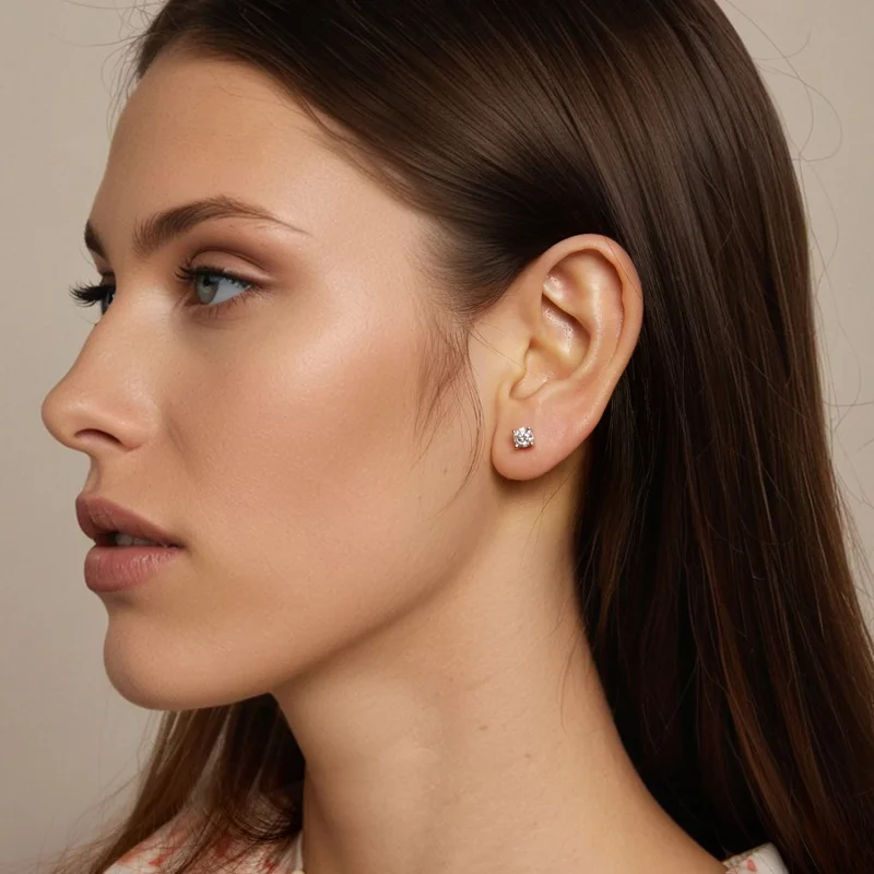 (Bild für) PANDORA Stil 0,5ct Moissanit Ohrringe - MSE038-M - Ansicht 7