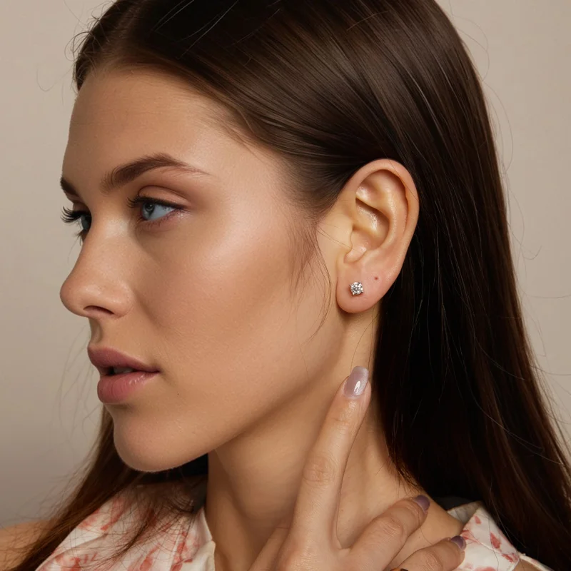 (Bild für) PANDORA Stil 0,5ct Moissanit Ohrringe - MSE038-M - Ansicht 8