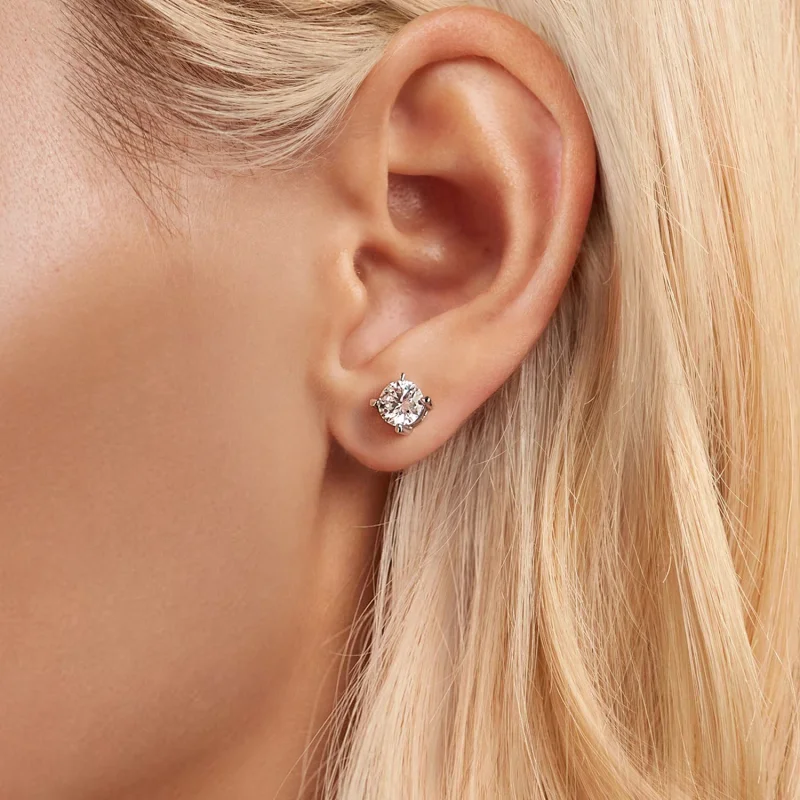 (Bild für) PANDORA Stil 1ct Moissanit Ohrringe - MSE038-L - Ansicht 5
