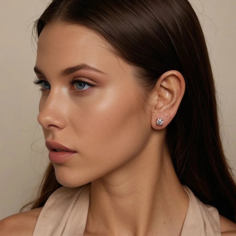 (Bild für) PANDORA Stil 1ct Moissanit Ohrringe - MSE038-L - Ansicht 7