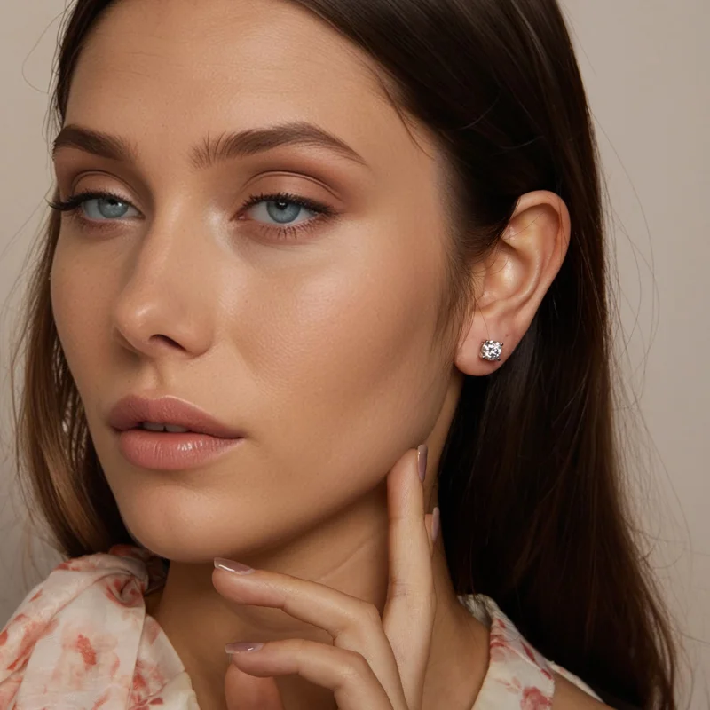 (Bild für) PANDORA Stil 1ct Moissanit Ohrringe - MSE038-L - Ansicht 8