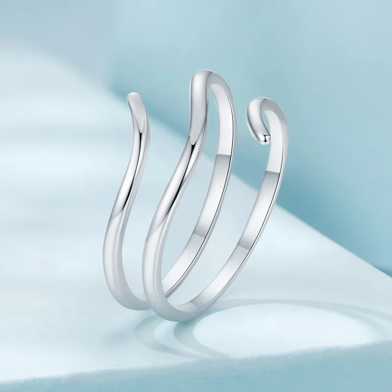 (Bild für) PANDORA-Stil Mehrschichtiger einfacher offener Ring - SCR1040-E - Ansicht 2
