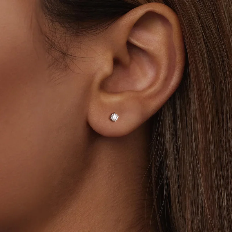 (Bild für) Pandora Style 0,1 Ct Moissanit-Stecker mit zwei Zertifikaten - MSE038 - Ansicht 2
