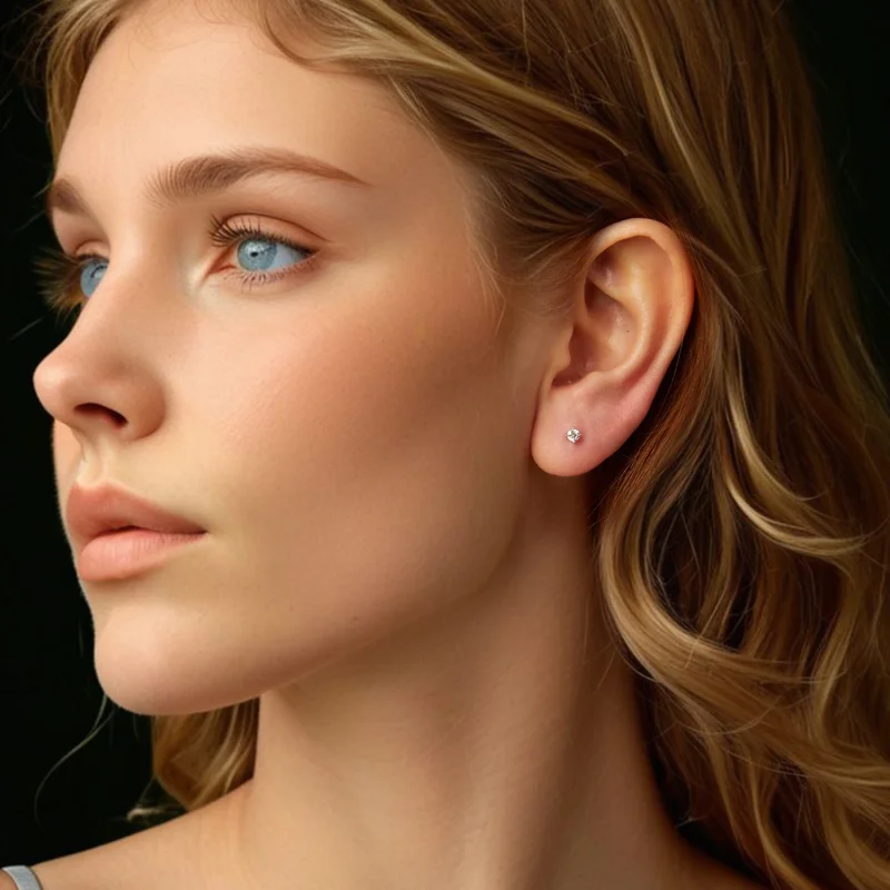 (Bild für) Pandora Style 0,1 Ct Moissanit-Stecker mit zwei Zertifikaten - MSE038 - Ansicht 6