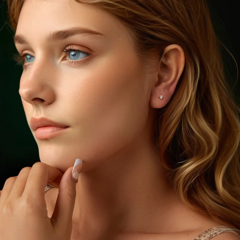 (Bild für) Pandora Style 0,1 Ct Moissanit-Stecker mit zwei Zertifikaten - MSE038 - Ansicht 7