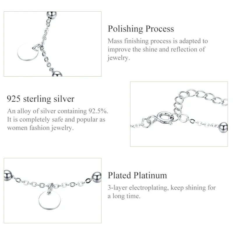 (Bild für) Pandora Style Silber Fußkettchen „The Memory“. - SCT011 - Ansicht 6