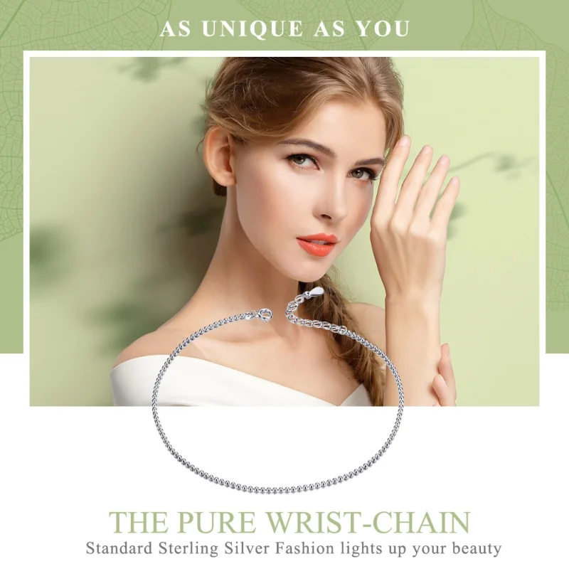 (Bild für) Schlichtes Fußkettchen im Pandora-Stil aus Silber - SCT002 - Ansicht 6