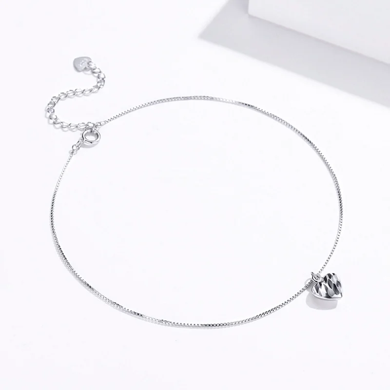 (Bild für) Schönes Liebes-Fußkettchen im Pandora-Stil aus Silber - SCT013 - Ansicht 3
