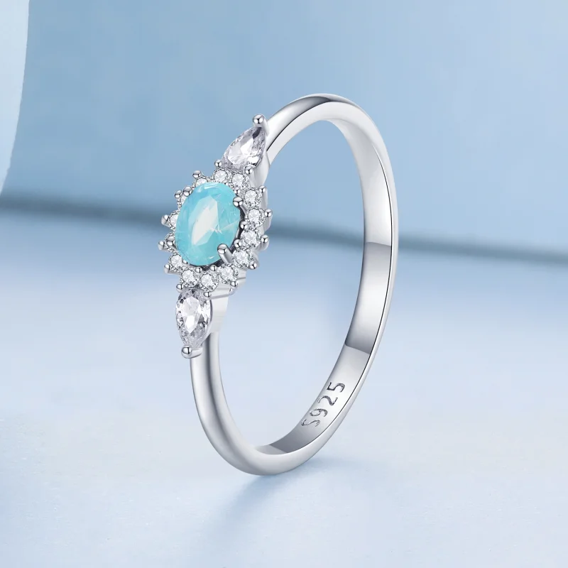 (Bild für) Aquamarin-Ring im Pandora-Stil - BSR436 - Ansicht 2