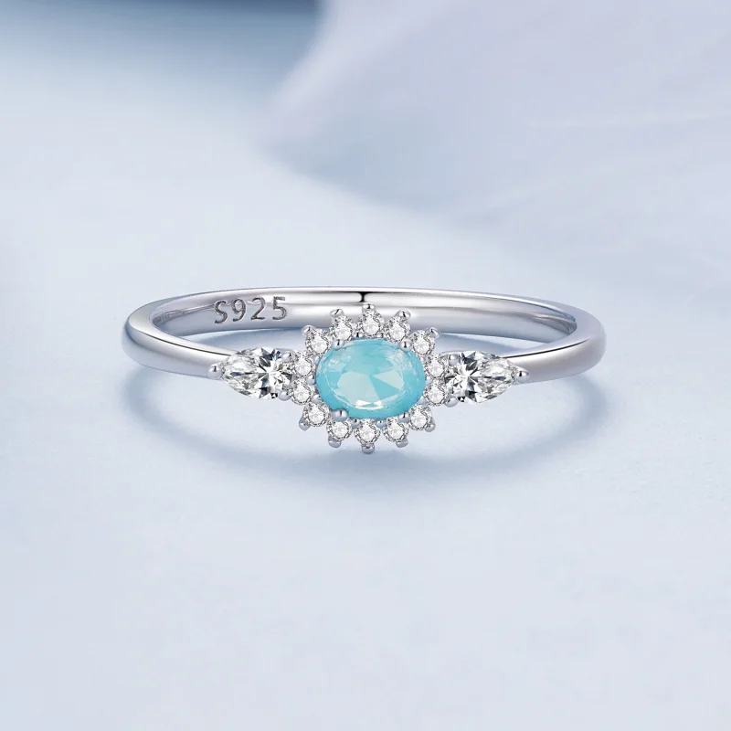 (Bild für) Aquamarin-Ring im Pandora-Stil - BSR436 - Ansicht 3