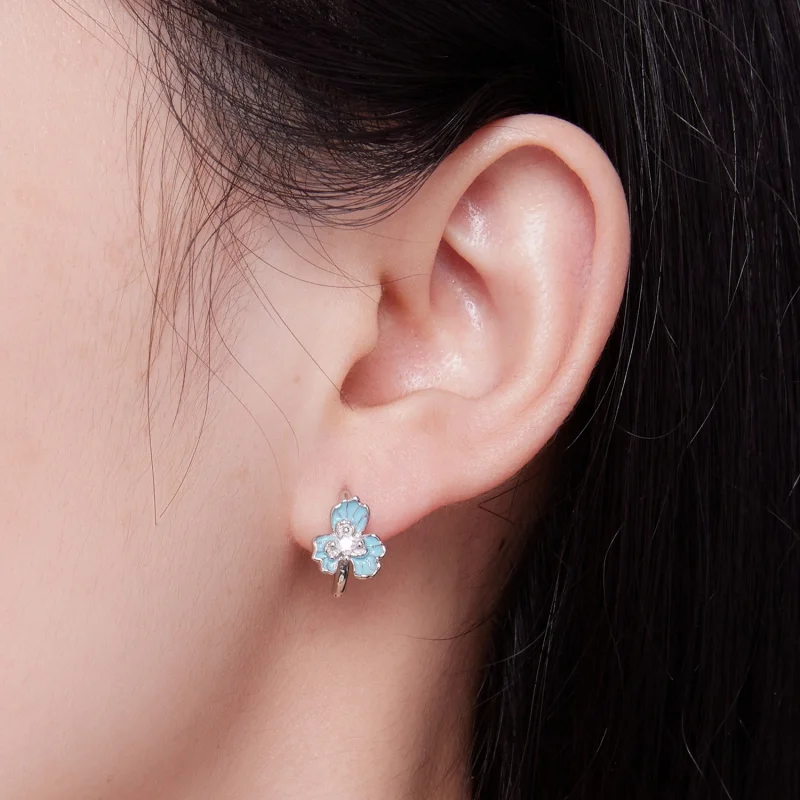 (Bild für) Blaue Iris-Creolen im Pandora-Stil - BSE843 - Ansicht 6