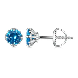 (Bild für) Blaue Spinell-Ohrstecker im Pandora-Stil - BSE831-BU