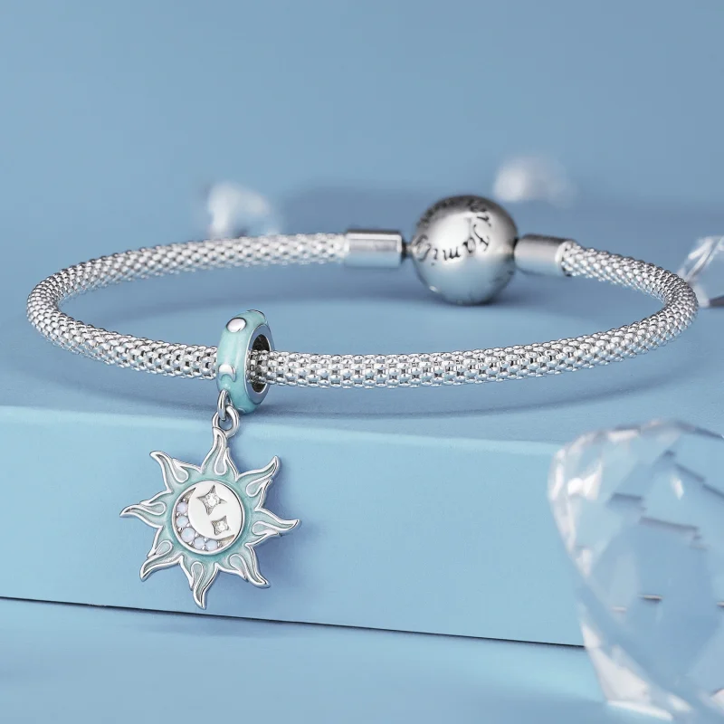 (Bild für) Charm-Anhänger „Sonne und Mond“ im Pandora-Stil - BSC855 - Ansicht 3