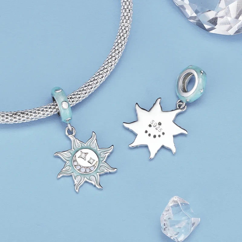 (Bild für) Charm-Anhänger „Sonne und Mond“ im Pandora-Stil - BSC855 - Ansicht 4