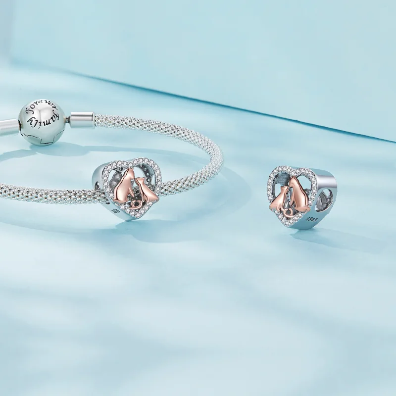 (Bild für) Charm „Kuss die Katze“ im Pandora-Stil - SCC2517 - Ansicht 4