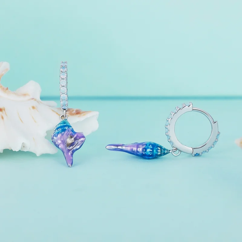 (Bild für) Creolen „Dream Conch“ im Pandora-Stil - BSE841 - Ansicht 2