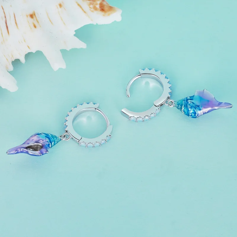 (Bild für) Creolen „Dream Conch“ im Pandora-Stil - BSE841 - Ansicht 4