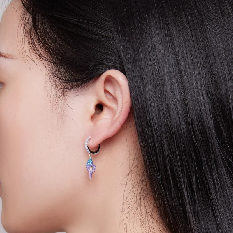 (Bild für) Creolen „Dream Conch“ im Pandora-Stil - BSE841 - Ansicht 5