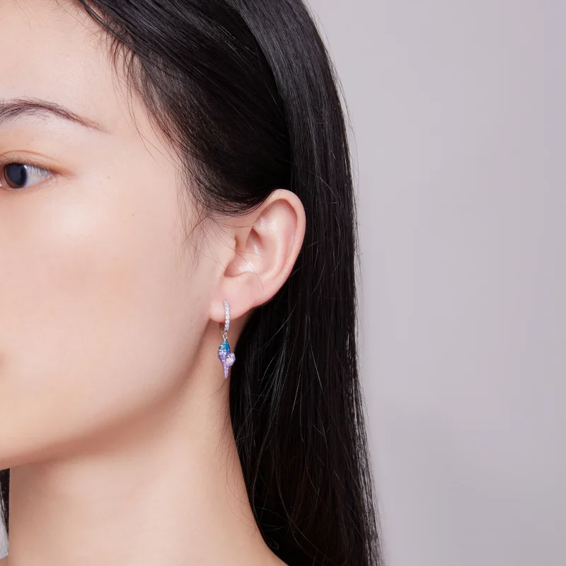 (Bild für) Creolen „Dream Conch“ im Pandora-Stil - BSE841 - Ansicht 6