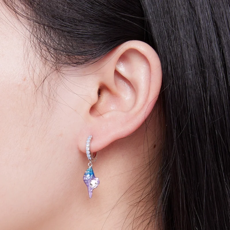 (Bild für) Creolen „Dream Conch“ im Pandora-Stil - BSE841 - Ansicht 7