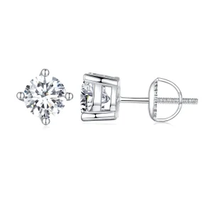 (Bild für) Ein Karat vier Krallen-Moissanit-Ohrstecker im Pandora-Stil - MSE003-XL
