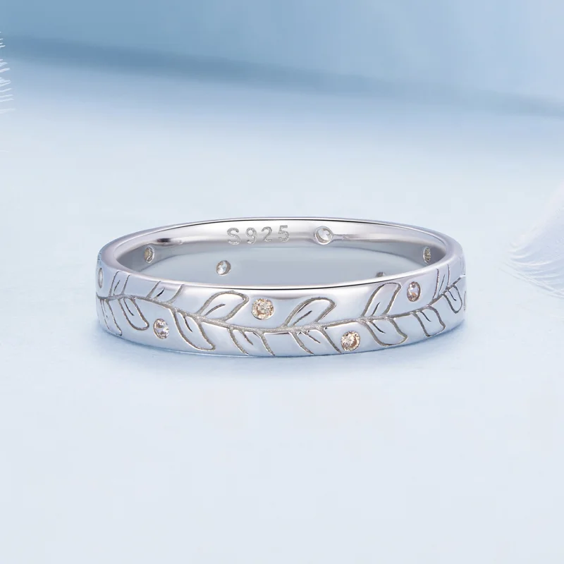 (Bild für) Einfacher Ring mit süßen Herbstblättern im Pandora-Stil - BSR444 - Ansicht 3