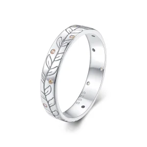 (Bild für) Einfacher Ring mit süßen Herbstblättern im Pandora-Stil - BSR444