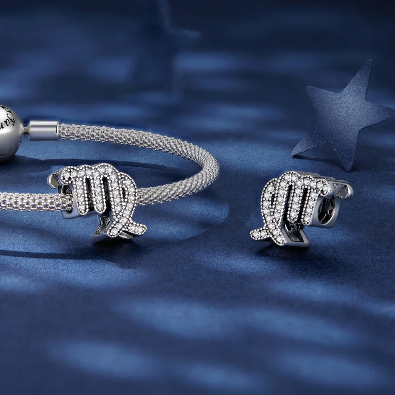 (Bild für) Glücksbringer-Sternzeichen-Charm „Jungfrau“ im Pandora-Stil - SCC2516-6 - Ansicht 4