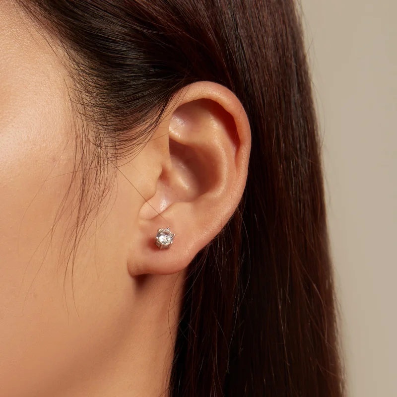 (Bild für) Glänzende Zirkon-Ohrstecker im Pandora-Stil - BSE615-5L - Ansicht 2