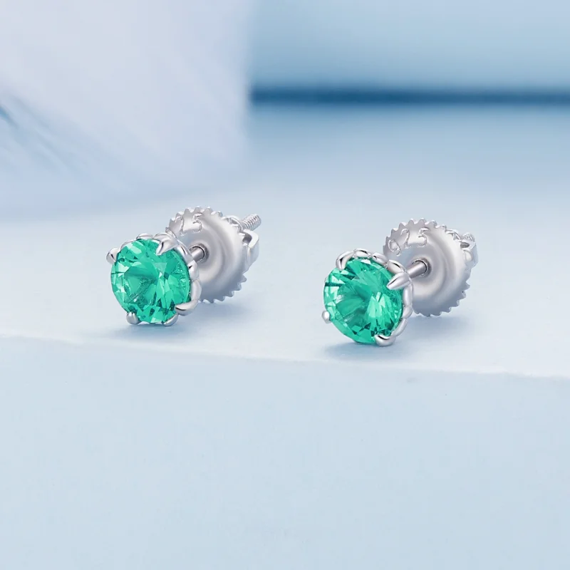 (Bild für) Grüne Nano-Ohrstecker im Pandora-Stil - BSE831-GN - Ansicht 2