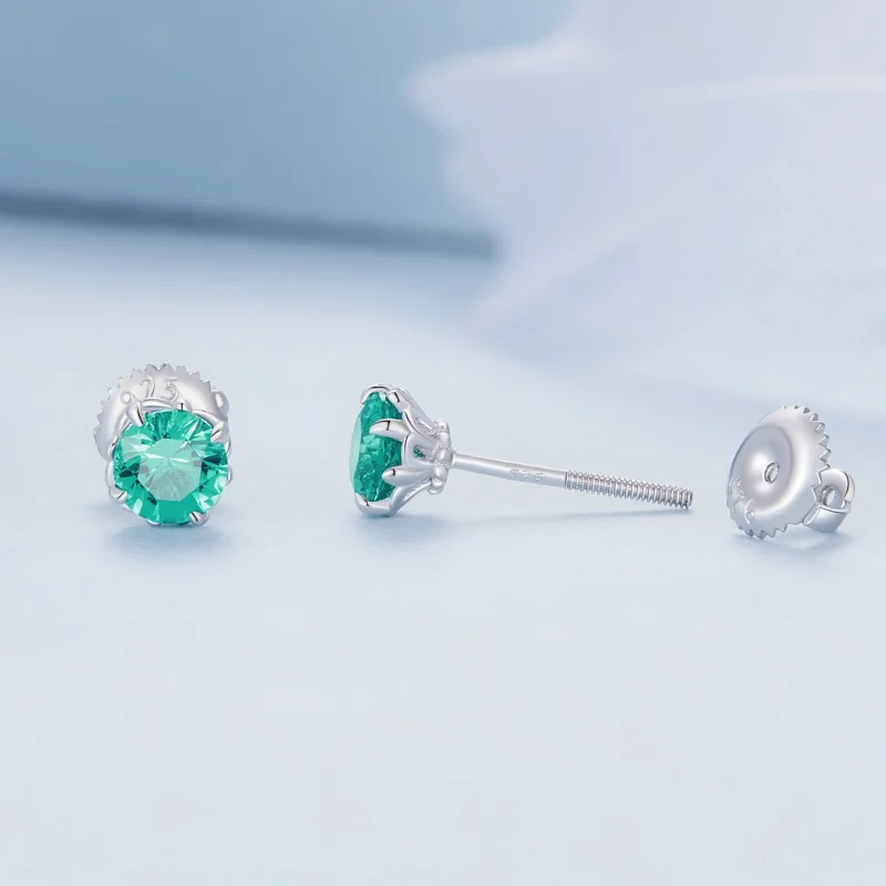 (Bild für) Grüne Nano-Ohrstecker im Pandora-Stil - BSE831-GN - Ansicht 3