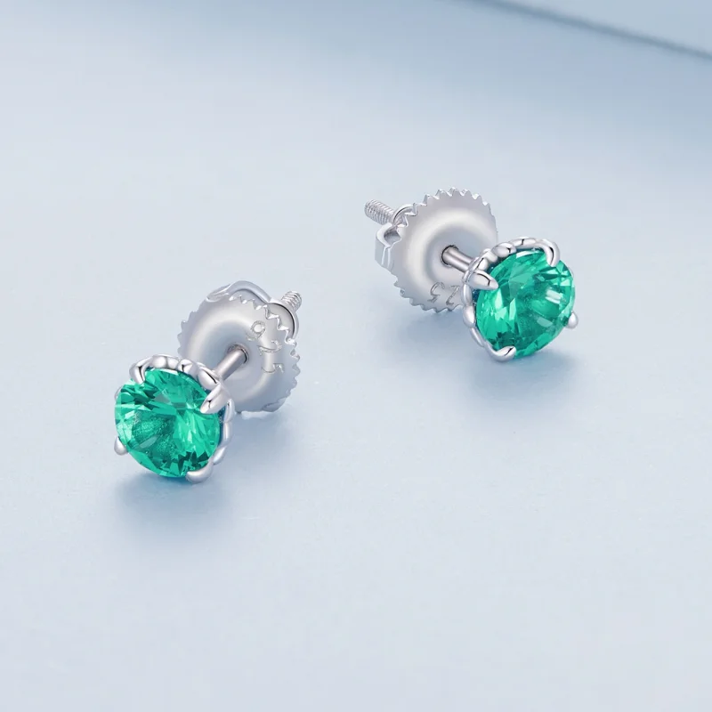 (Bild für) Grüne Nano-Ohrstecker im Pandora-Stil - BSE831-GN - Ansicht 4