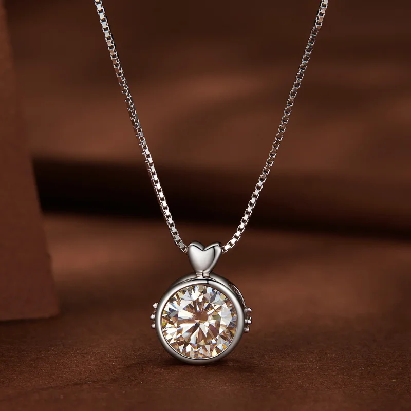 (Bild für) Halskette im Pandora-Stil mit 1 Karat Moissanit - MSN013 - Ansicht 3
